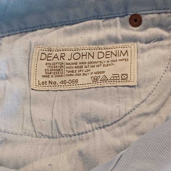 NWT Dear John Jeans, Size 27, Lt Blue, Cuffed Crop, 30W x 24L, Stretch Denim - Picture 5 of 11